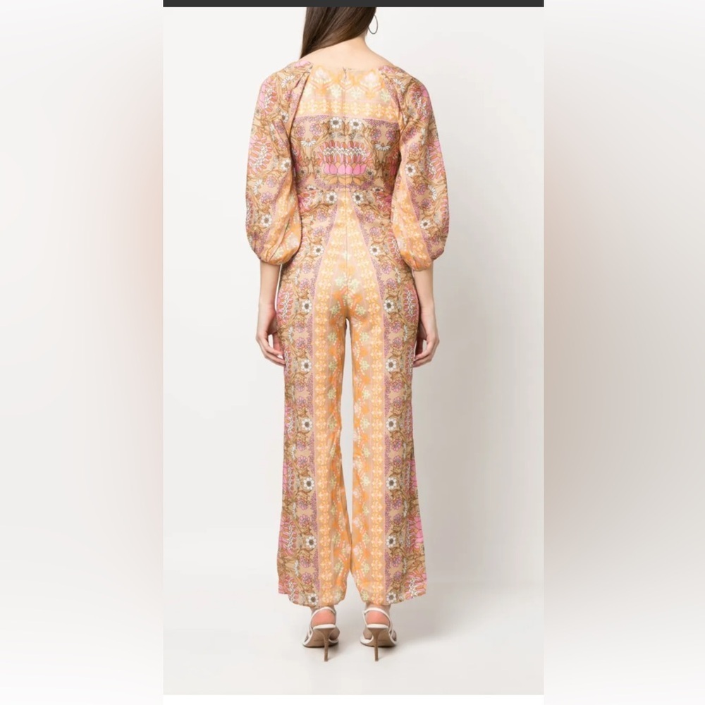 New! Sandro SZ 38/2 women’s naturels Dieppr floral print linen blend jumpsuit. - Picture 3 of 15